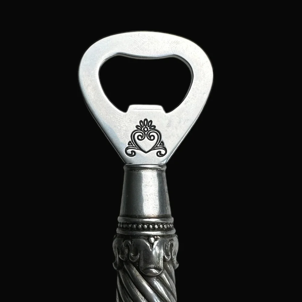 Brighton Silver Plated Scroll Heart Spiral Twist Handle Bottle Opener Barware‎